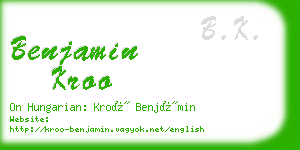 benjamin kroo business card